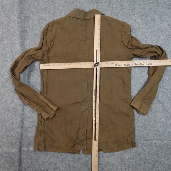 Michael Stars Blazer Womens Extra Small Lottie Linen Jacket One Button Green - Picture 7 of 10